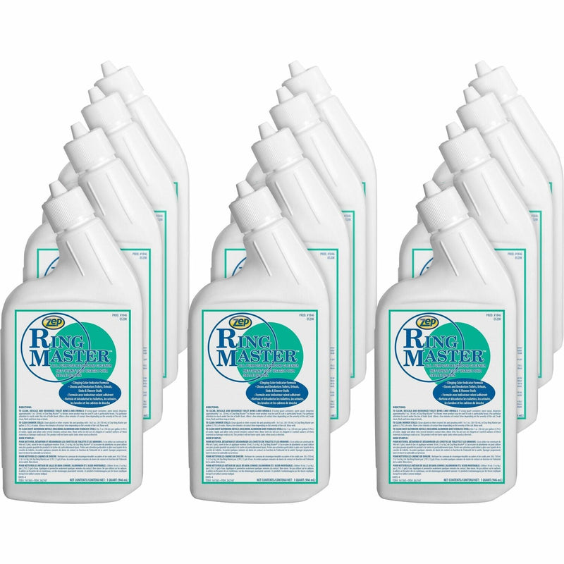 Zep Commercial Ring Master All-Purpose High Acid Cleaner, Liquid, 32 fl oz (1 quart), 12/Box, Lime Green (ZPE184611) Box of 12