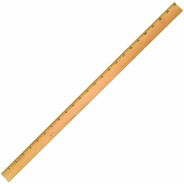 CLI Office Ruler, 24" Length 1.3" Width, Wood, Metal, Brown (LEO77324)