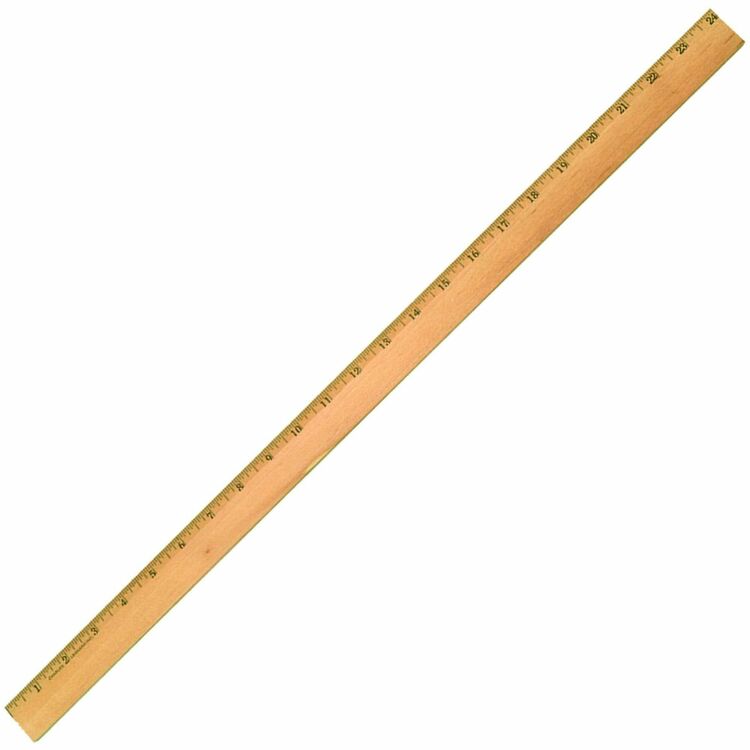 CLI Office Ruler, 24" Length 1.3" Width, Wood, Metal, Brown (LEO77324)