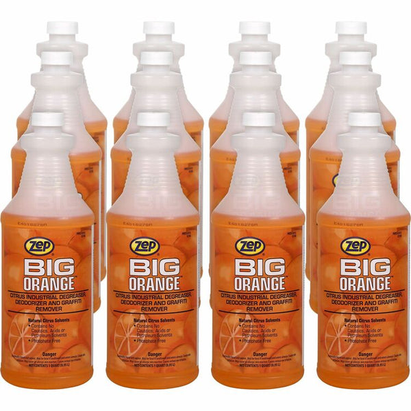 Zep Commercial Big Orange Citrus Industrial Cleaner, Liquid, 32 fl oz (1 quart), Orange Citrus Scent, 12/Box (ZPE41501) Box of 12