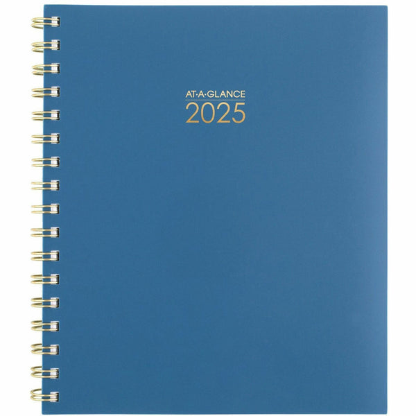 AT-A-GLANCE® Harmony Weekly/Monthly Poly Planner, 8.88 x 7.69, Blue/Gold Cover, 13-Month (Jan to Jan): 2025 to 2026 (AAG109980520) Each