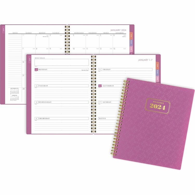 At-A-Glance Badge Weekly/Monthly Planner, Small Size, Weekly, Monthly, 13 Month, January 2024, January 2025 (AAG1675T805)