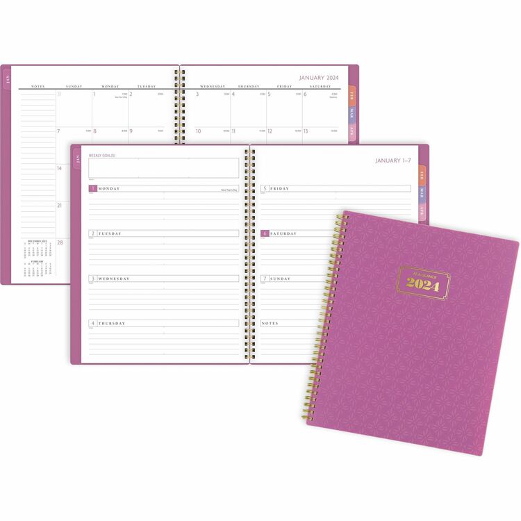 At-A-Glance Badge Weekly/Monthly Planner, Large Size, Weekly, Monthly, 13 Month, January 2024, January 2025, 8 1/2" x 11" Sheet Size (AAG1675T905)
