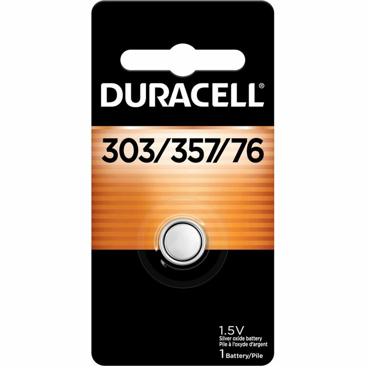 Duracell 303/357 Silver Oxide Battery, 1.5 V, 6/Box (DURDL303357BX) Box of 6