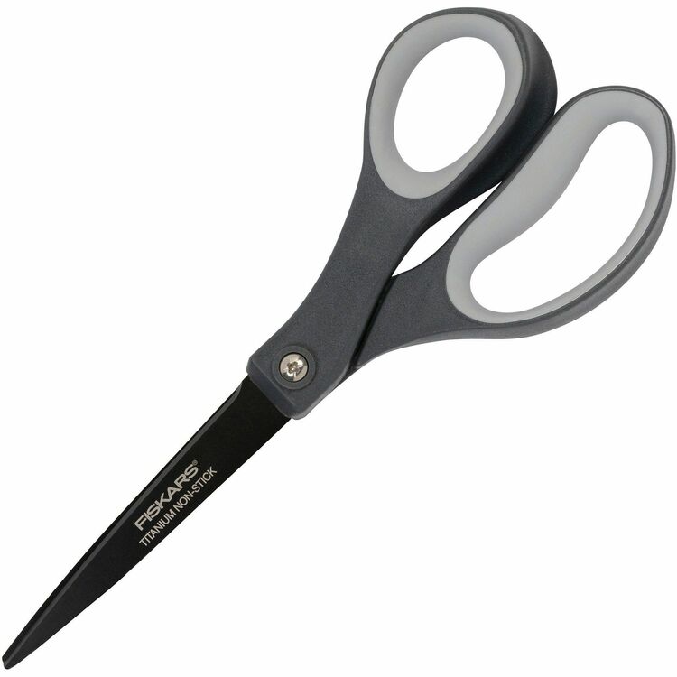 Fiskars Non-stick Titanium Soft Grip Scissors, Titanium, Gray (FSK1067268)