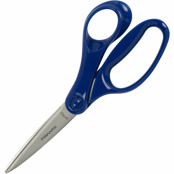 Fiskars Student Scissors, 7" Overall Length, Left/Right, Stainless Steel, Turquoise, Red, Lime, Blue, Pink, Purple (FSK1068911) Each