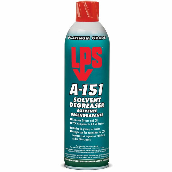 LPS A-151 Solvent Degreaser, Aerosol, 15 fl oz (0.5 quart), White Clear (ITW04320) Each