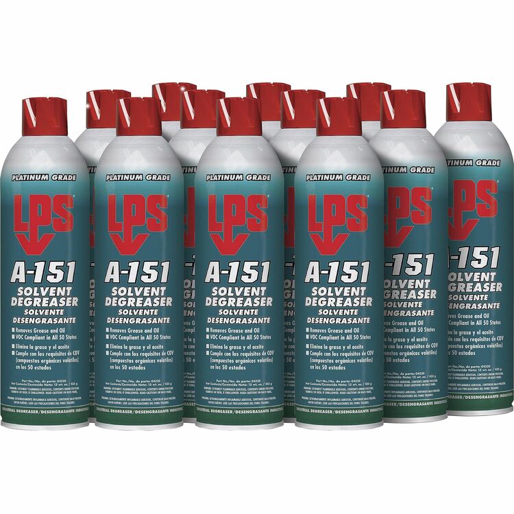 LPS A-151 Solvent Degreaser, Aerosol, 15 fl oz (0.5 quart), 12/Carton, Green (ITW04320CT) Case of 12