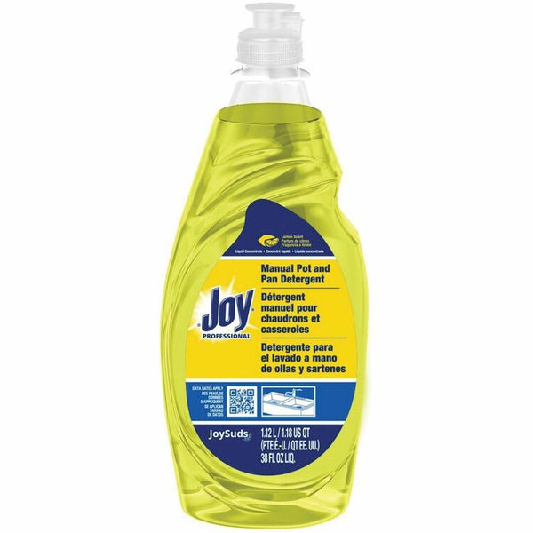 JoySuds Professional Dishwashing Detergent, Concentrate Liquid, 38 fl oz (1.2 quart), Lemon Scent, 8/Carton (JYS43606)