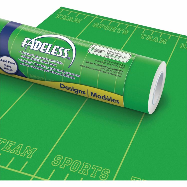 Fadeless Bulletin Board Paper Rolls, 48"Width x 50 ft Length, 1 Roll, Team Sports, Paper (PACP0056275)