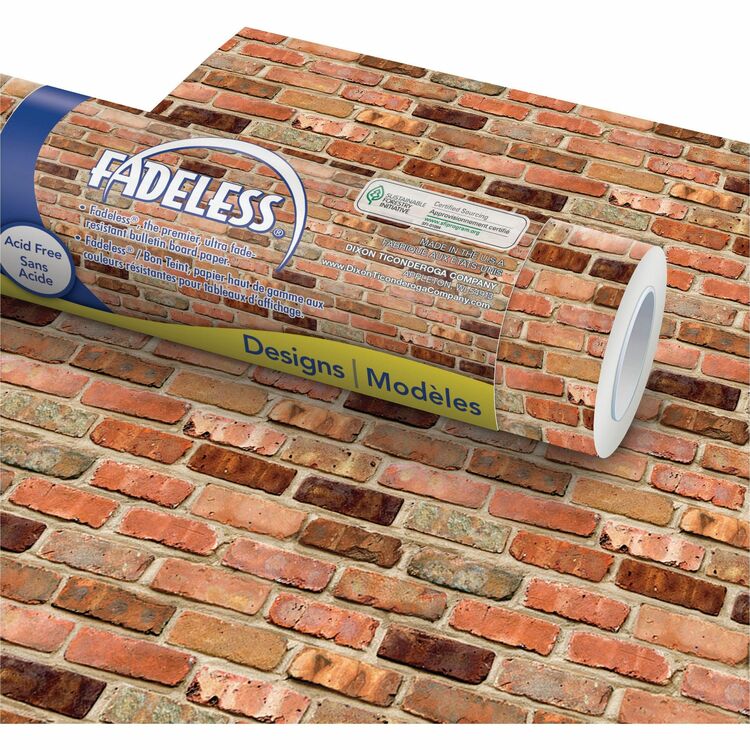 Pacon Bulletin Board Paper Rolls, 48"Width x 50 ft Length, 1 Roll, Reclaimed Brick, Paper (PACP0057465)