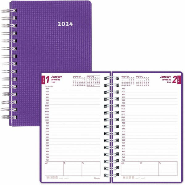 Brownline DuraFlex Daily Appointment Planner, Daily, Monthly, 12 Month, January 2024, December 2024 (REDCB634VPUR)