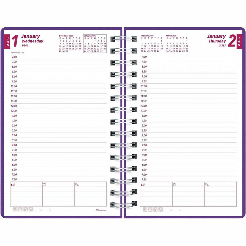 Brownline DuraFlex Daily Appointment Planner, Daily, Monthly, 12 Month, January 2026 to December 2026 (REDCB634VPUR) Each