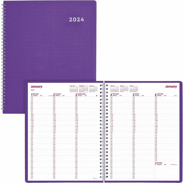 Brownline DuraFlex Weekly Appointment Planner, Weekly, 12 Month, January 2024, December 2024 (REDCB950VPUR)