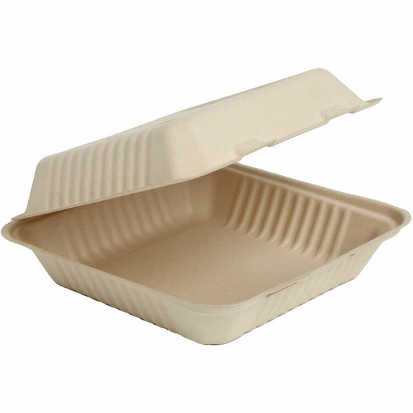 BluTable Portable Clamshell Molded Fiber Container, 200/Carton (RMLMFHC91C) Case of 200
