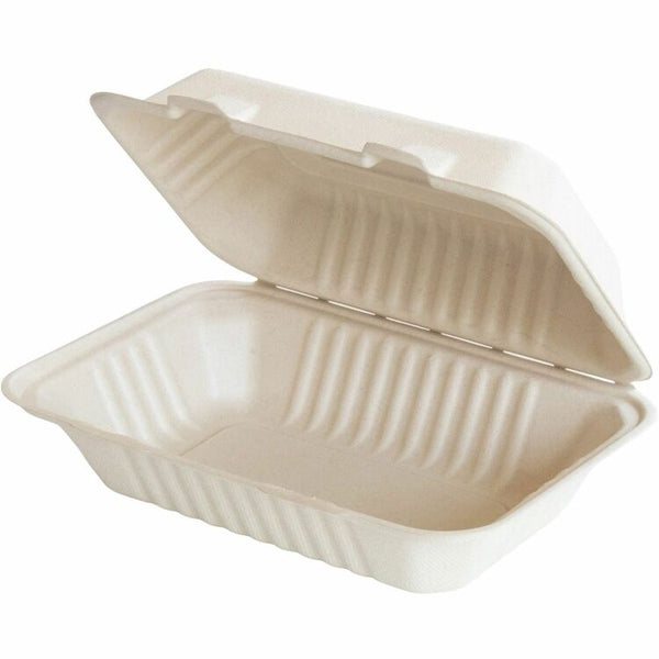 BluTable Portable Clamshell Molded Fiber Container, 250/Carton (RMLMFHC961C) Case of 250