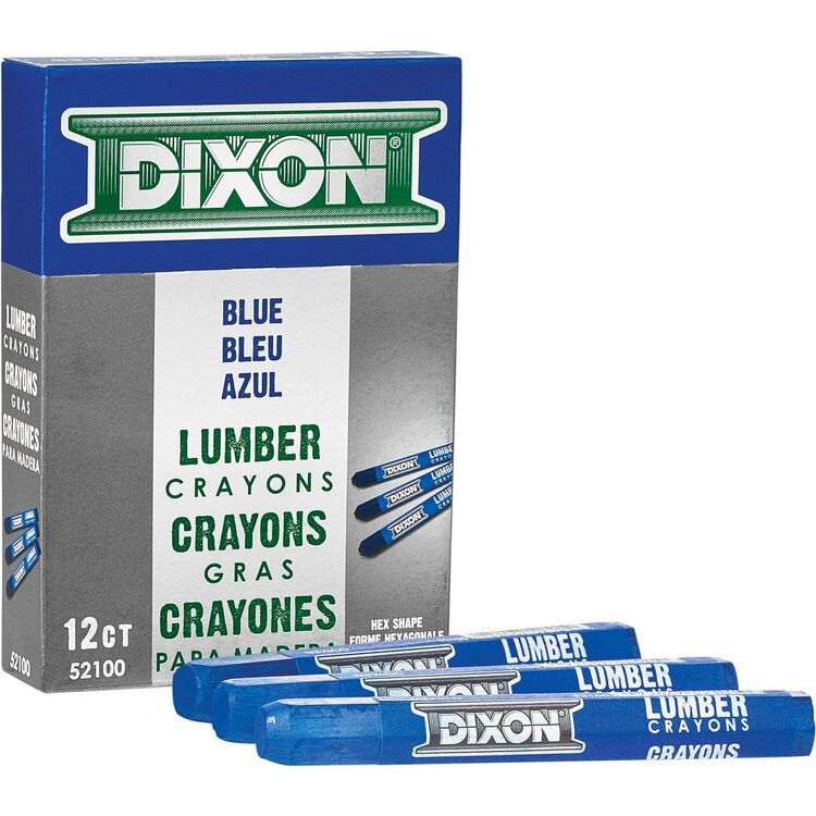 Dixon Lumber Crayons, Blue, 12/Box (DIXX52100) Box of 12