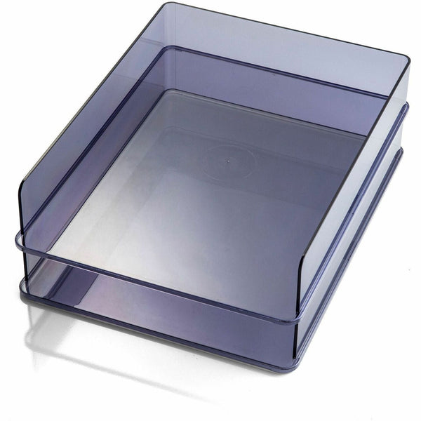 Officemate Stackable Letter Trays, 2 Pack, 2.8" Height x 12.8" Width x 10.2" Depth, Translucent Gray, Plastic, 2 Pack (OIC21040) Each