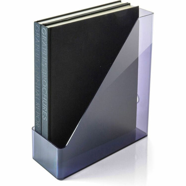 Officemate Literature/Magazine Holder, Vertical, 12.2" x 10.3" x 4.3", Translucent Gray (OIC21510) Each