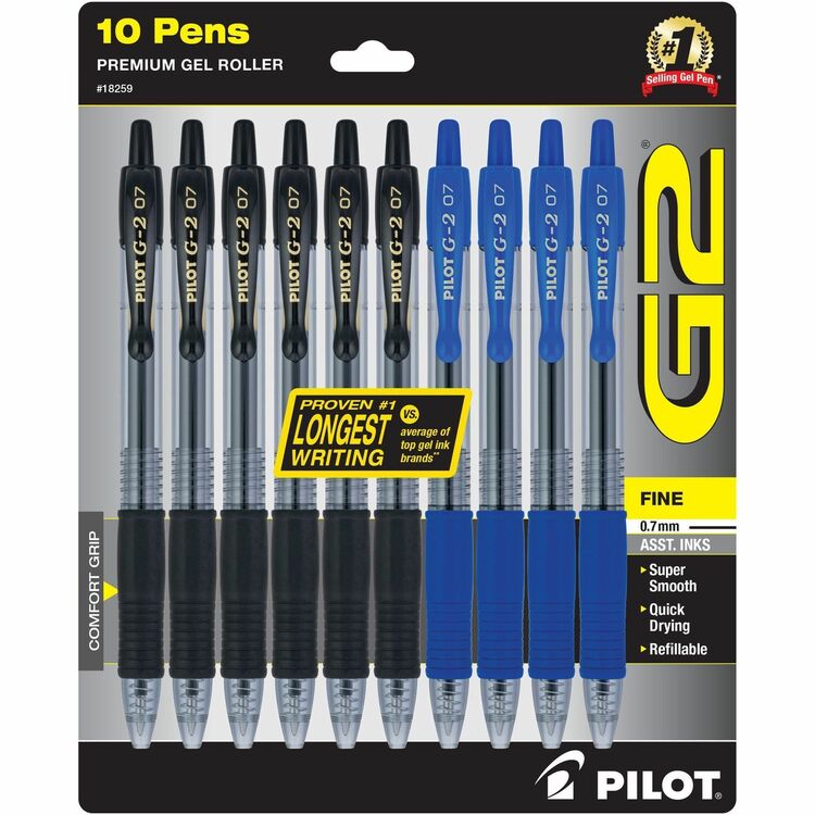 G2 Retractable Gel Ink Rolling Ball Pen (PIL18259) Pack of 10
