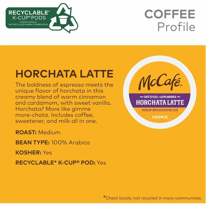 McCaf&eacute;® K-Cup Horchata Latte, Compatible with Keurig Brewer, Medium, 24/Box (GMT9891) Box of 24