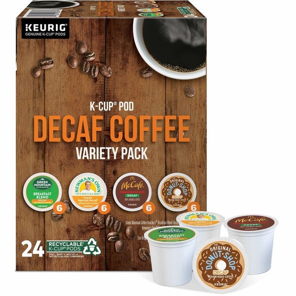 Keurig Decaf Variety Coffee K-Cups, Assorted Flavors, 0.38 oz K-Cup, 24/Box (GMT9977) Box of 24