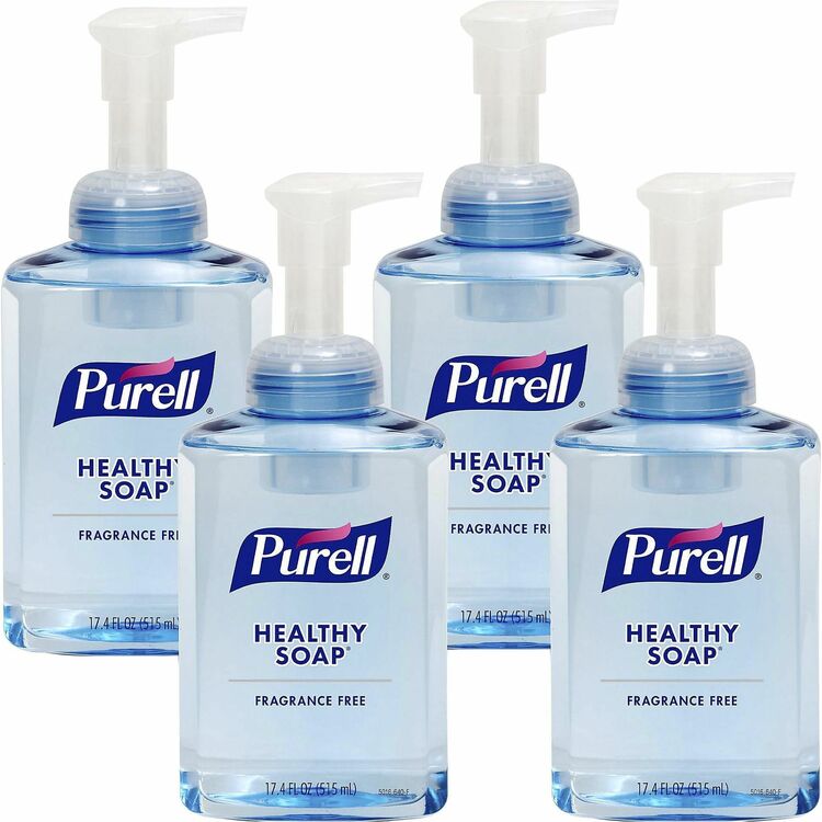 PURELL&reg; HEALTHY SOAP Gentle & Free Foam, 1.09 lb, Pump Dispenser, 4/Carton (GOJ501604CT)