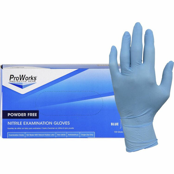 ProWorks NPF Nitrile Powder Free Exam Gloves, Small Size, 100/Box, 5.5 mil Thickness, 9.50" Glove Length (HOSGLN106FS) Case of 1000