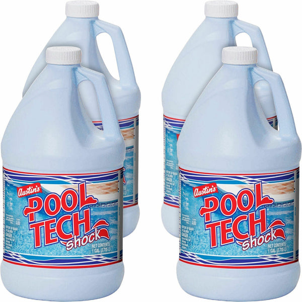 KIK Custom Liquid Pool Tech Shock, 128 fl oz (4 quart), Blue, 4/Carton (KIK11004085391) Case of 4