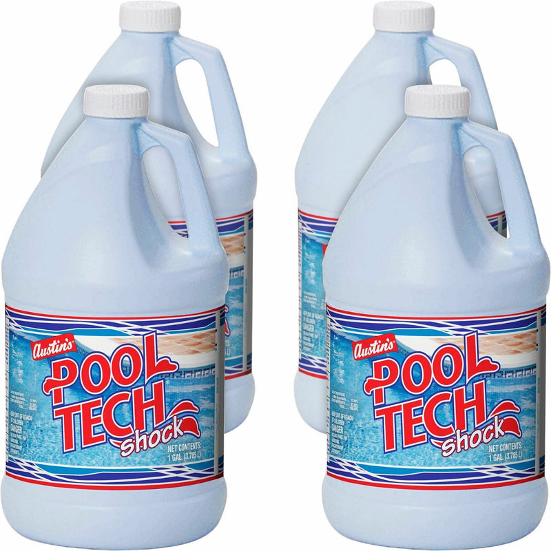 KIK Custom Liquid Pool Tech Shock, 128 fl oz (4 quart), Blue, 4/Carton (KIK11004085391) Case of 4