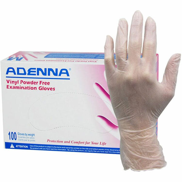 Adenna Vinyl Powder Free Exam Gloves, X-Large Size, 90/Box, 4 mil Thickness, 9.40" Glove Length (HOSVPF238) Case of 900