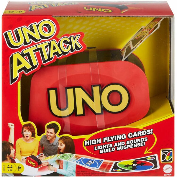 Mattel UNO Attack Card Game , Family Game For Kids And Adults, Card Blaster, Gambling, 2 to 10 Players (MTTGTX66)