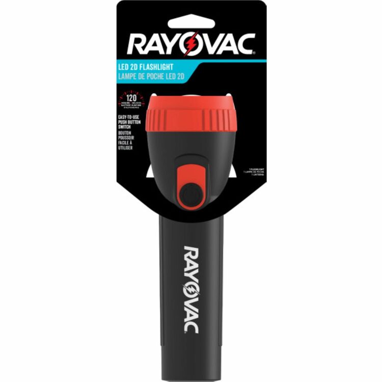 Rayovac General Purpose LED Flashlight, LED, 2.0, Battery, Black, Red (RAYROVLC1L2D1)