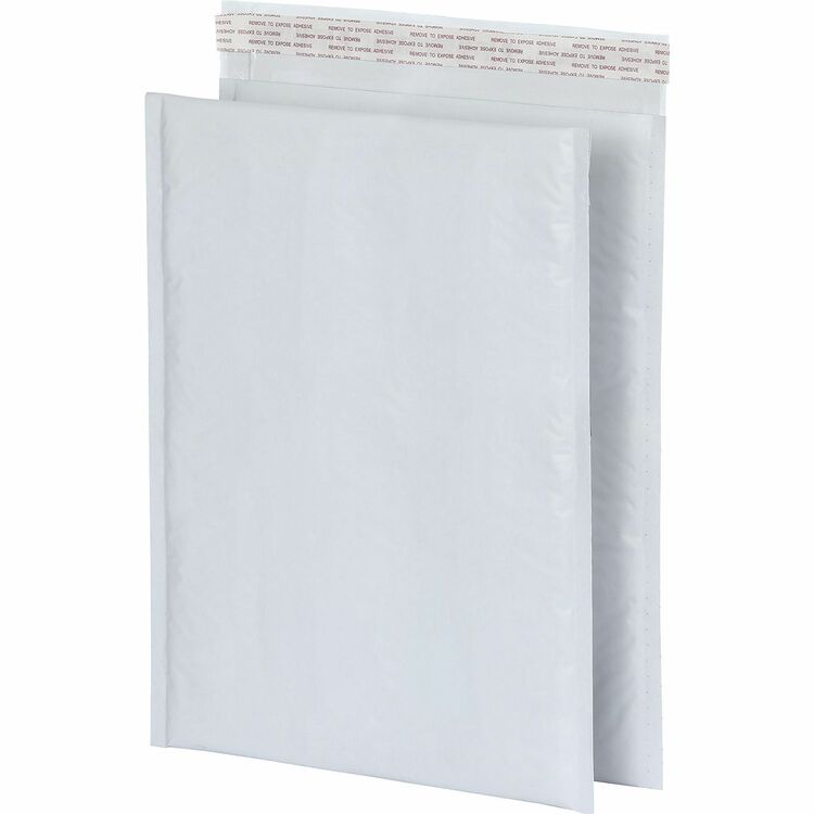 Quality Park Poly Bubble Mailers, Bubble, 10 1/2" Width x 15" Length, Strip, Poly, 25/Box, White (QUA95011)