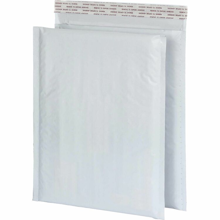 Quality Park Poly Bubble Mailers, Bubble, 8 1/2" Width x 11" Length, Strip, Poly, 25/Box, White (QUA95009)