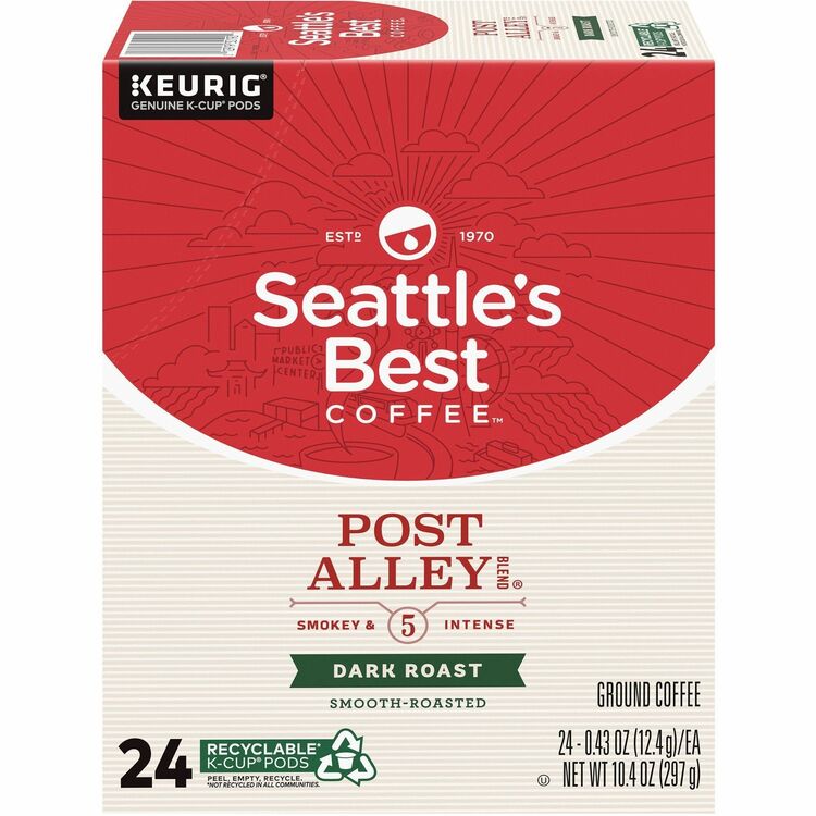 Seattle's Best Coffee Post Alley Dark Coffee K-Cup, 24/Box (SEA12407884) Box of 24
