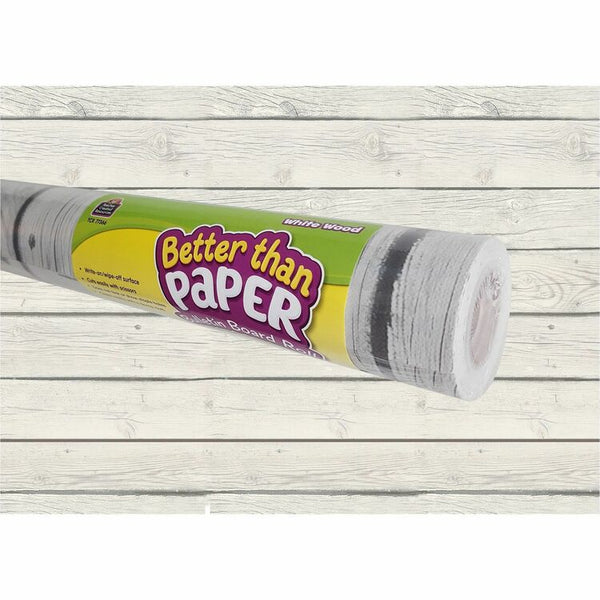 Teacher Created Resources Better Than Paper Bulletin Board Roll, 4 ft x 12 ft, White Wood (TCR77366) 1 Roll