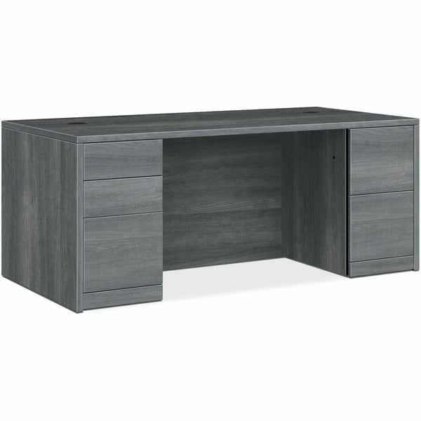 HON 0500 Series Sterling Ash Laminate Desking, 60" x 30" x 29.5", 5 x File, Box, Storage Drawer(s), Double Pedestal (HON105891LSA1) Each