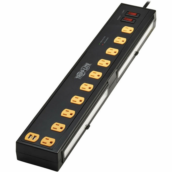 Tripp Lite by Eaton Protect It! TLP1006USB 10-Outlets Surge Suppressor/Protector, 10 x NEMA 5-15R, 1350 J, 120 V AC Input, USB, 6 ft (TRPTLP1006USB) Each