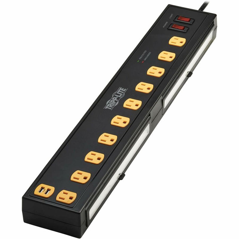 Tripp Lite by Eaton Protect It! TLP1006USB 10-Outlets Surge Suppressor/Protector, 10 x NEMA 5-15R, 1350 J, 120 V AC Input, USB, 6 ft (TRPTLP1006USB) Each