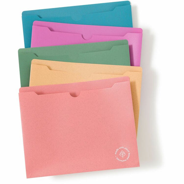 U Brands U ECO Poly File Jackets, Straight Tab, Letter Size, Assorted, 10/Pack (UBR6595U0112) Pack of 10