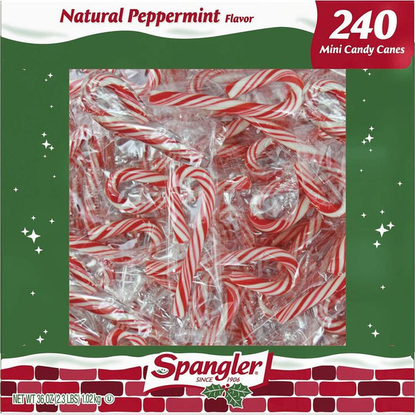 Spangler Peppermint Candy Canes, Peppermint, Individually Wrapped, Gluten-free, 8/Carton (SPA1120) Case of 8