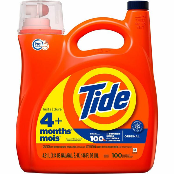 Tide Liquid Laundry Detergent, Liquid, 146 fl oz (4.6 quart), 1 Bottle (PGC07618)