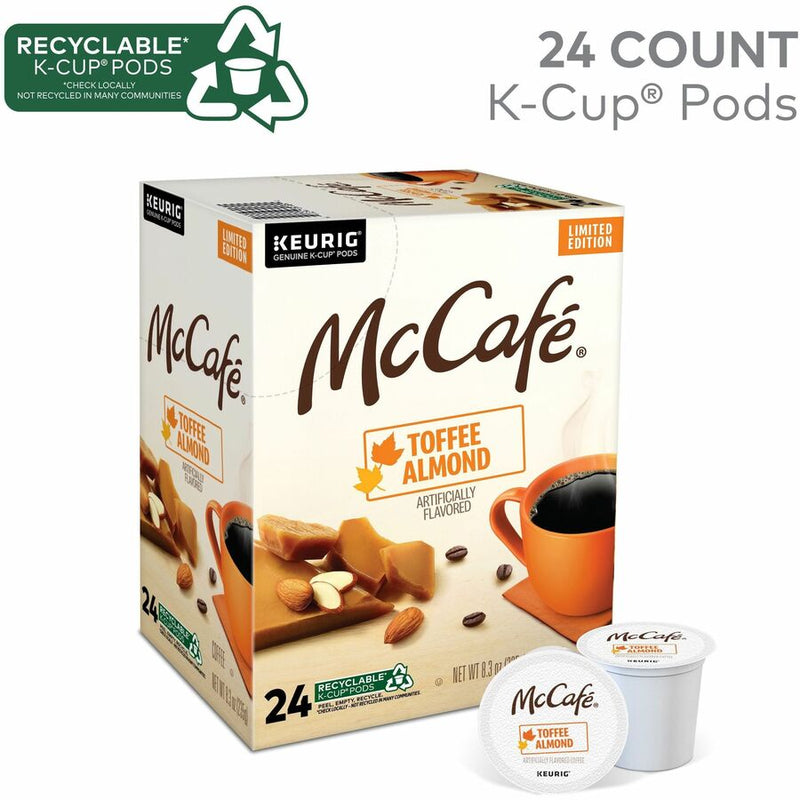 McCaf&eacute;® K-Cup Toffee Almond Coffee, Compatible with Keurig Brewer, Light, 24/Box (GMT9189) Box of 24