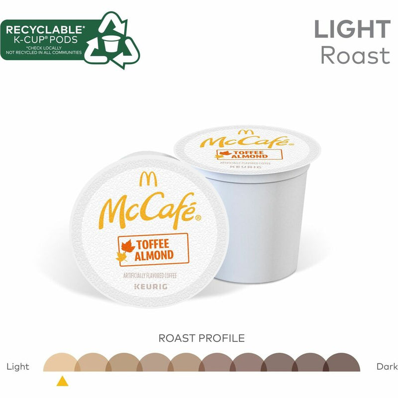 McCaf&eacute;® K-Cup Toffee Almond Coffee, Compatible with Keurig Brewer, Light, 24/Box (GMT9189) Box of 24