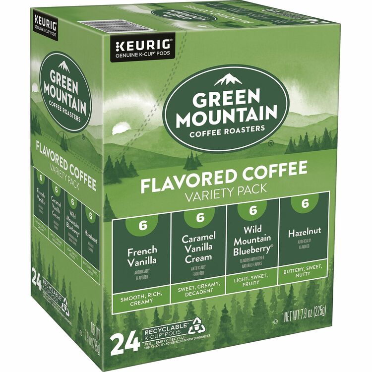 Green Mountain Coffee Flavored Variety Coffee K-Cups, Assorted Flavors, 0.38 oz K-Cup, 24/Box (GMT9975) Box of 24