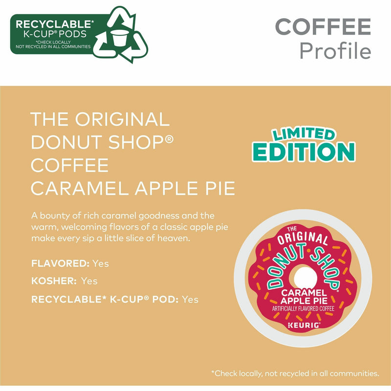 The Original Donut Shop® K-Cup Caramel Apple Pie Coffee, Compatible with Keurig Brewer, Light, 24/Box (GMT8101) Box of 24