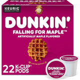 Dunkin' Donuts® K-Cup Falling for Maple Artificially Maple Flavored Coffee, Compatible with Keurig Brewer, Medium, 22/Box (GMT1478) Box of 22