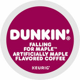 Dunkin' Donuts® K-Cup Falling for Maple Artificially Maple Flavored Coffee, Compatible with Keurig Brewer, Medium, 22/Box (GMT1478) Box of 22