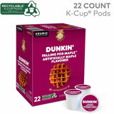 Dunkin' Donuts® K-Cup Falling for Maple Artificially Maple Flavored Coffee, Compatible with Keurig Brewer, Medium, 22/Box (GMT1478) Box of 22